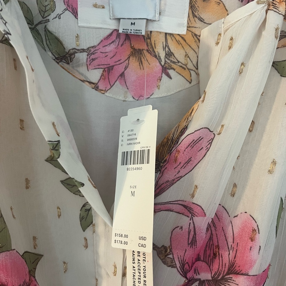 Maeve Cream Floral Mini Dress with Pink & Yellow Flowers - Picture 11 of 11